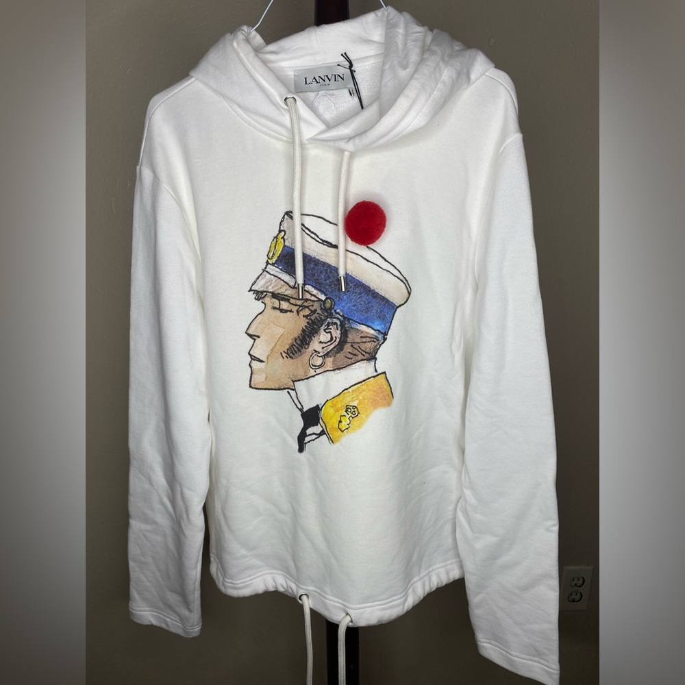 Lanvin white mens hoodie size medium